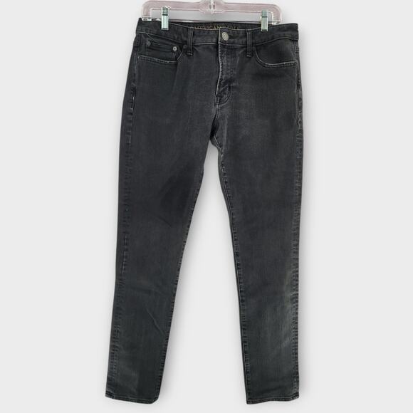 American Eagle Jeans Men's Tag 32x34 Act 32x31 Black Slim Extreme Flex 4 Preppy - Picture 1 of 6